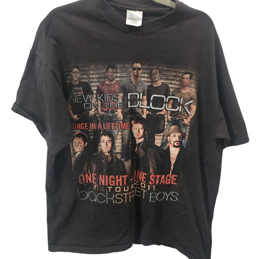 NKOTBSB Tour 2011‎ Band Tee XL New Kids Backstreet Boys Concert Shirt